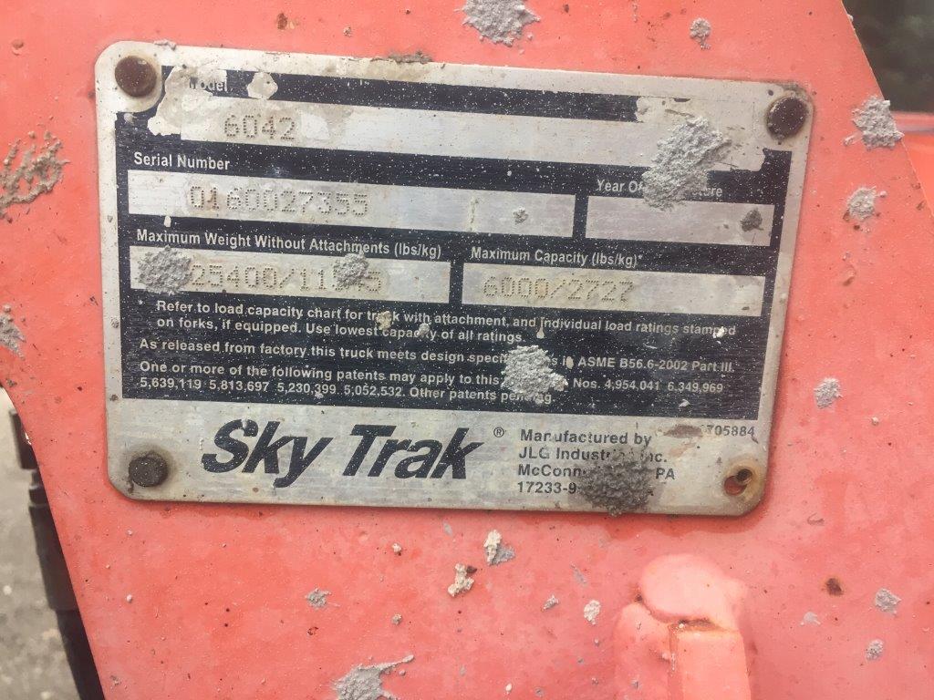 Manufacturer Label for JLG Telehandler 6042 JLG Telehandler Model 6042 for Sale in Southeast Wisconsin