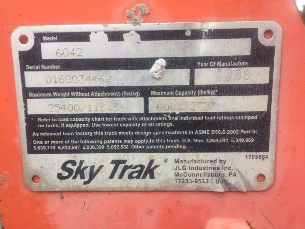 Skytrak Manufacturer Label Skytrak Telehandler Model 6042 for Sale in Southeast Wisconsin