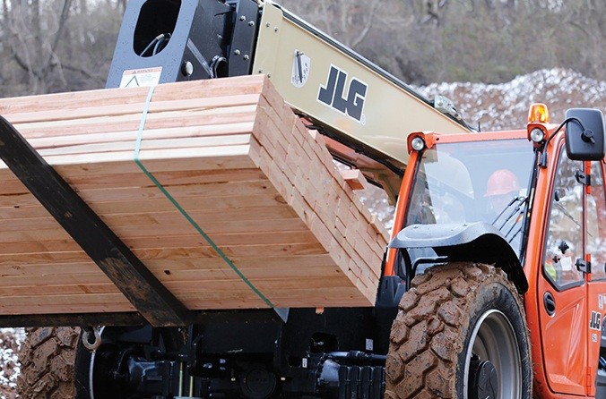 Telehandler on job site