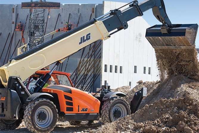 Telehandler action shot